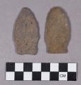 Chipped stone, projectile points, stemmed