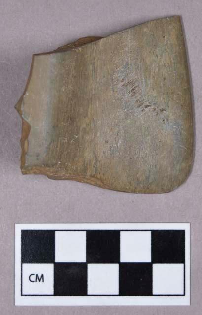 Ground stone, atlatl weight fragment