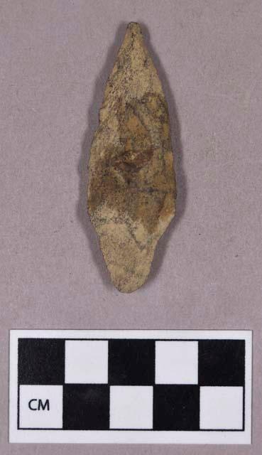 Chipped stone, projectile point, contracting-stemmed