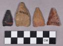 Chipped stone, projectile points, including stemmed and triangular