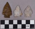 Chipped stone, projectile points, stemmed