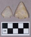 Chipped stone, projectile points, basal-notched and corner-notched, quartz