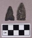 Chipped stone, projectile points, triangular and side-notched