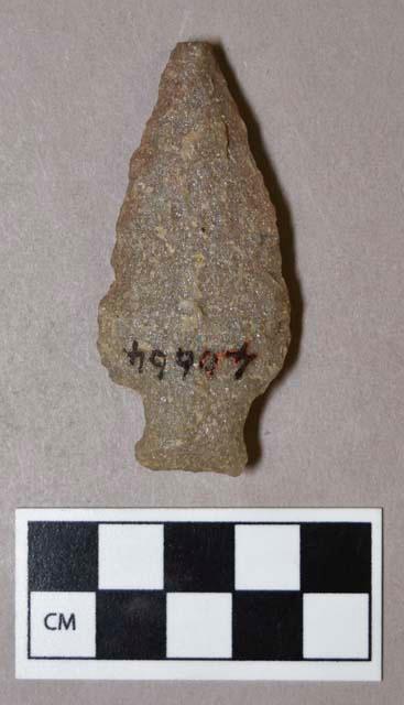 Chipped stone, projectile point, stemmed