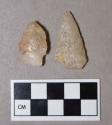 Chipped stone, projectile points, quartz