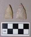 Chipped stone, projectile points, quartz