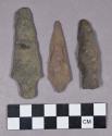 Chipped stone, projectile points, stemmed