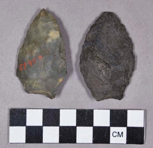 Chipped stone, projectile points, stemmed and ovate