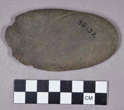 Ground stone, abrading stone, possible sinew stone