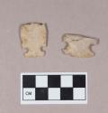 Chipped stone, projectile point fragments, side-notched