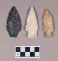 Chipped stone, projectile points, side-notched and stemmed