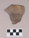 Ceramic, earthenware body sherd, cord-impressed or incised, shell-tempered