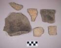 Ceramic, earthenware rim and body sherds, undecorated, some possibly incised, shell-tempered