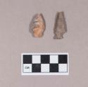 Chipped stone, projectile points, side-notched and stemmed