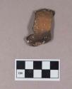 Ceramic, earthenware rim and handle sherd, undecorated, shell-tempered