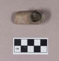 Ceramic, earthenware pipe bowl and stem fragment, undecorated