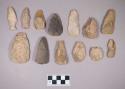 Chipped stone, projectile points, side-notched, stemmed, ovate, and triangular, preforms