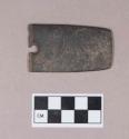 Ground stone, gorget fragment, one perforation