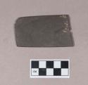 Ground stone, gorget fragment, one perforation