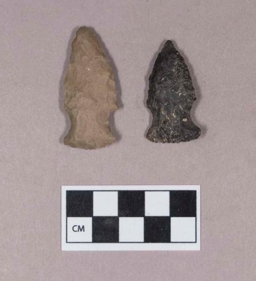 Chipped stone, projectile points, side-notched