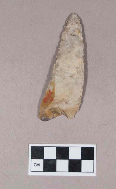 Chipped stone, projectile point, triangular, curved