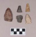 Chipped stone, projectile points, stemmed, ovate, corner-notched, and triangular