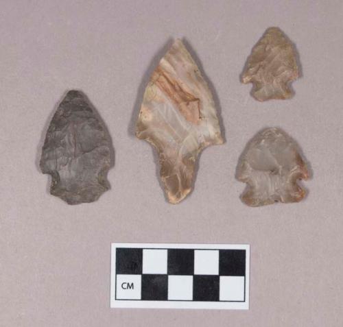 Chipped stone, projectile points, corner-notched and stemmed