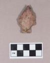 Chipped stone, projectile point, stemmed, asymmetrical