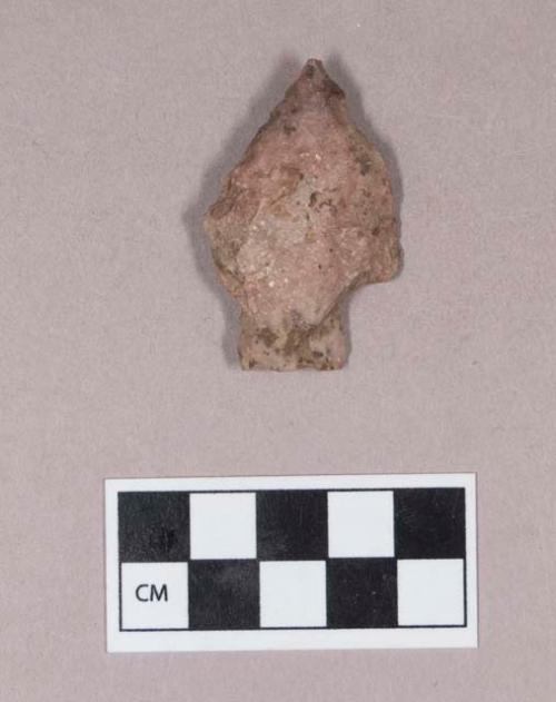 Chipped stone, projectile point, stemmed, asymmetrical