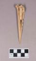 Worked animal bone awl, notched along one edge