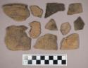 Ceramic, earthenware, body and rim sherds with impressed decoration