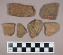 Ceramic, earthenware, body sherds with punctate and impressed decoration