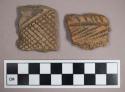 Ceramic, earthenware, body and rim sherds with impressed decoration