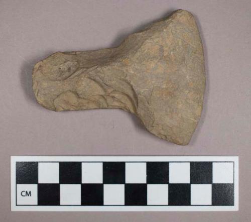 Chipped and ground stone, chipped axe with ground edge