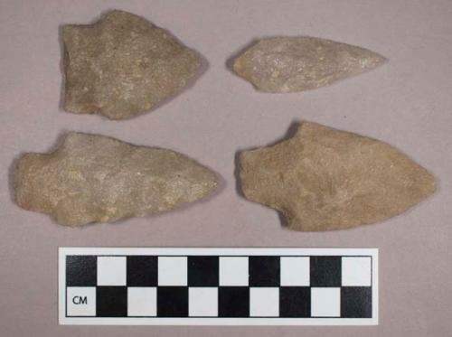 Chipped stone, triangular and stemmed bifaces