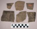 Ceramic, earthenware, body and rim sherds with impressed decoration