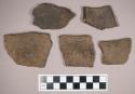 Ceramic, earthenware, body and rim sherds, some with impressed decoration