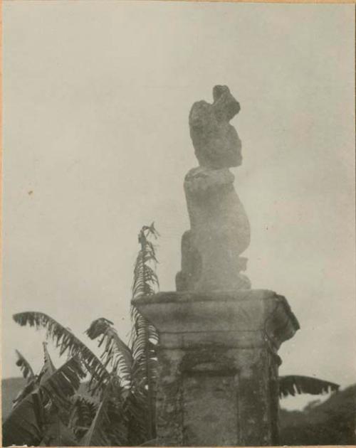 Stone sculpture, side view