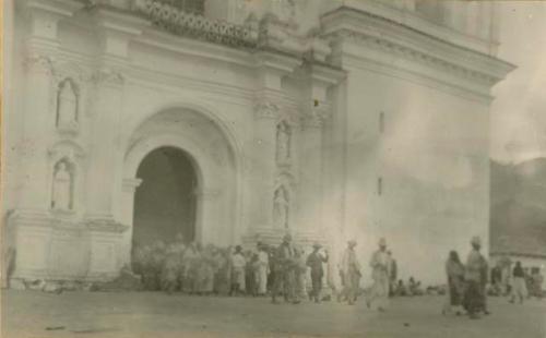 Group entering church