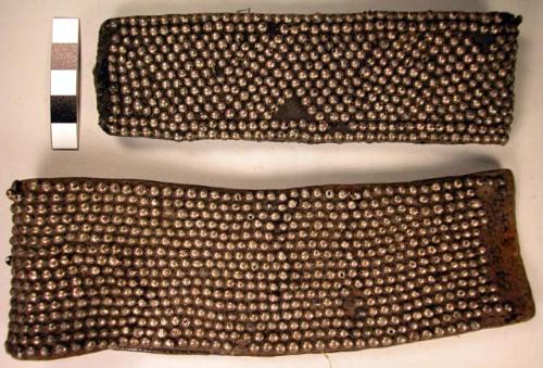 Center part of head band - silver beads sewn on black cloth - lloven