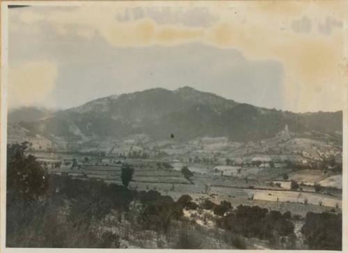 View of fields in valley