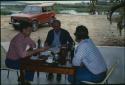 Ian Graham, R. Adams and P. Culbert at Hotel Maya International