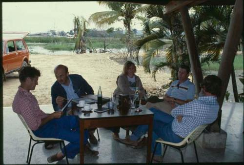 Group at Hotel Maya International, including Ian Graham, R. Adams, R. Mathery and P. Culbert