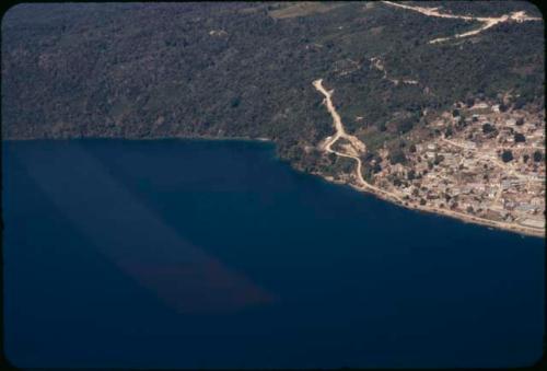 Aerial view of coastal town