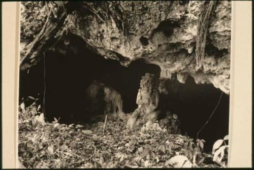 Chakh statue in Pailita cave, view from outside entrance