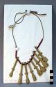 Necklace with carved bone and beads