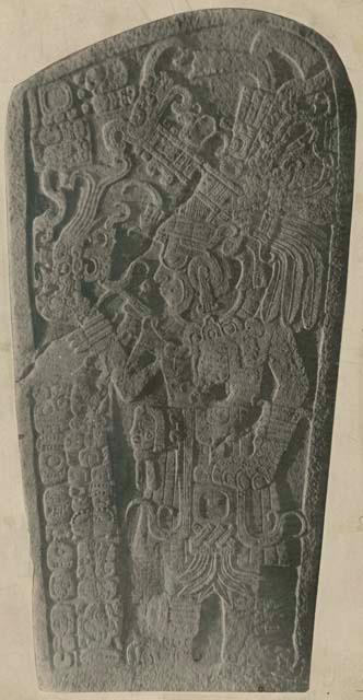 Stela 8, showing the "Tiger-paw man" of Seibal