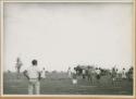 Ngobe-Bugle throwing sharpened balsa poles at opponents' ankles during Balseria