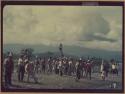 Ngobe-Bugle crowd with sharpened balsa poles during Balseria