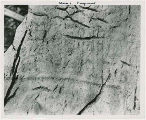 Bonampak, Stela 1 fragment, detail